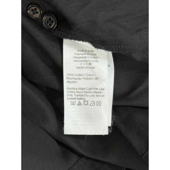 MADEWELL Seamed Long-Sleeve Mini Shirtdress 8 Poplin Black Fit Flare NWT B35 - Picture 6 of 6